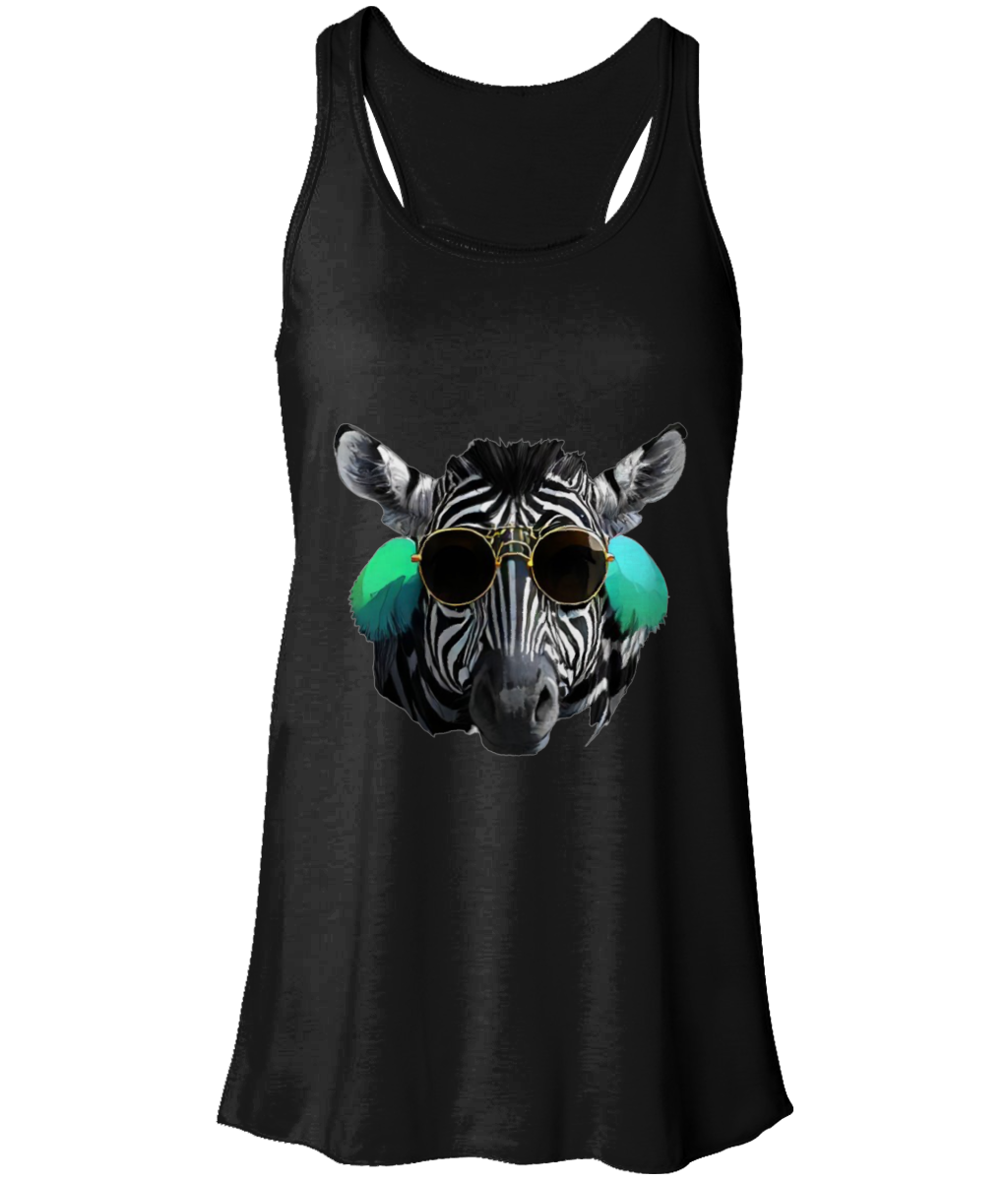 Cool Zebra Sunglasses Vest Top