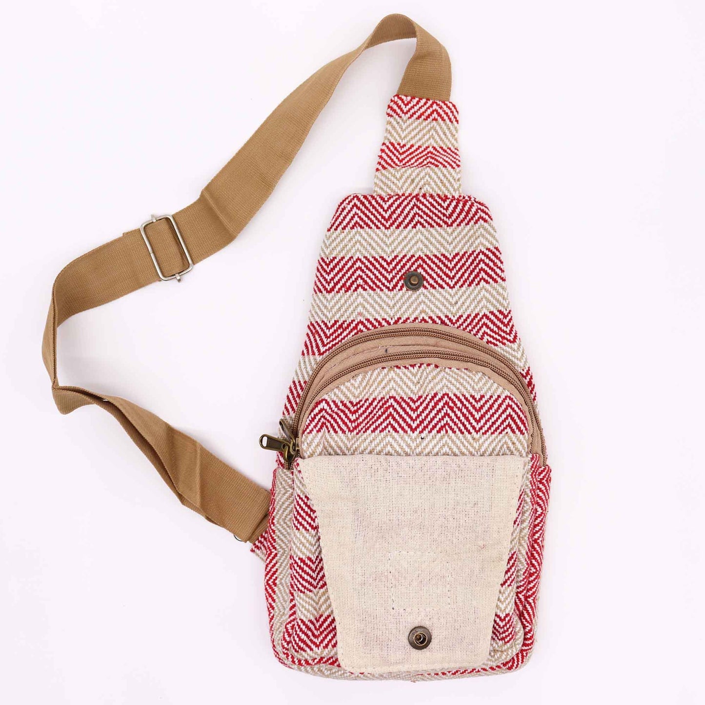 Body Cross Bag Natural Cotton - Blue & White