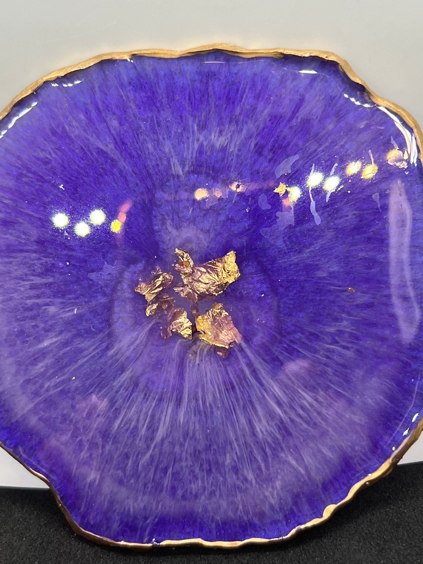 purple resin agate coaster