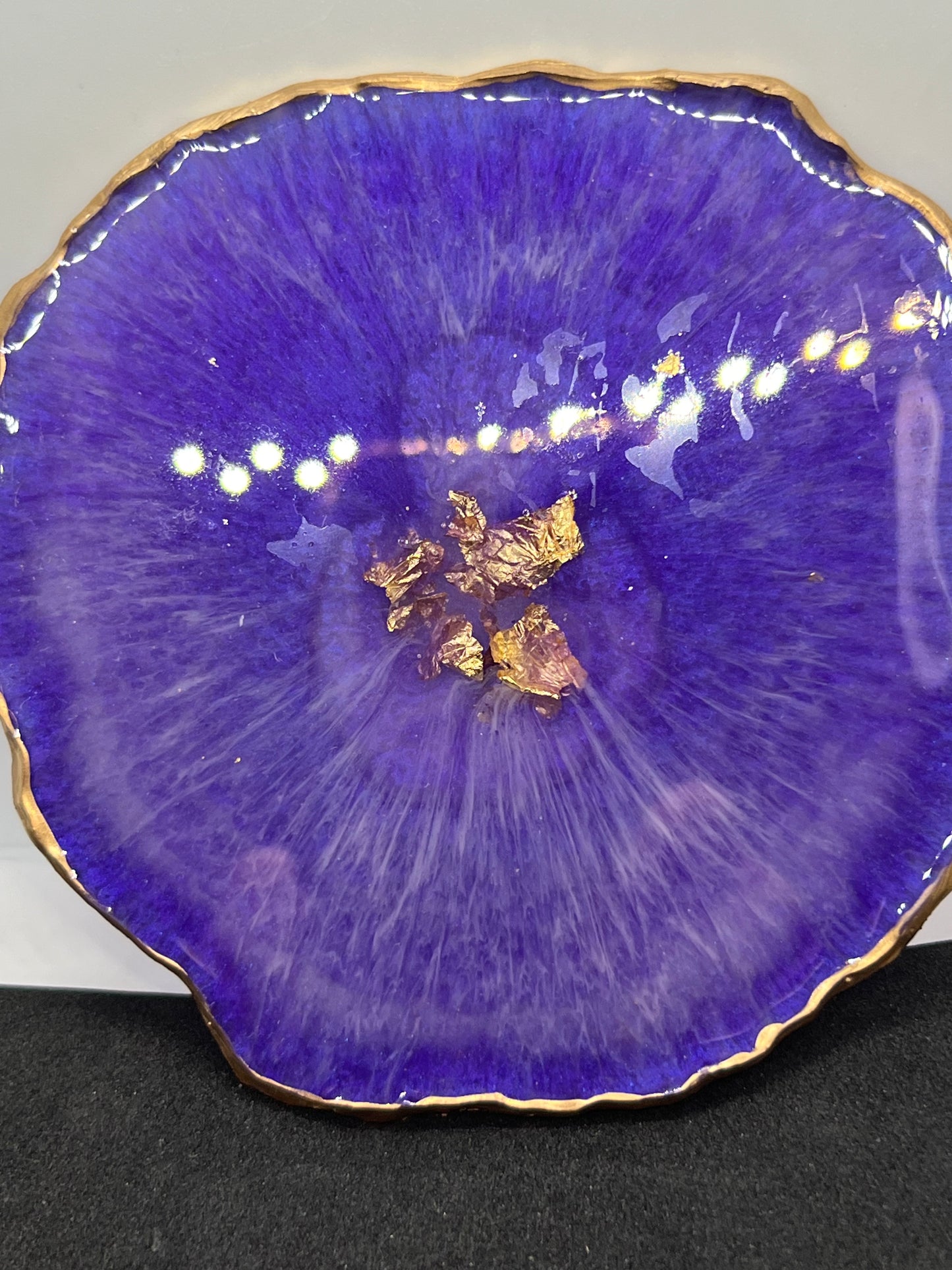 purple resin agate coaster