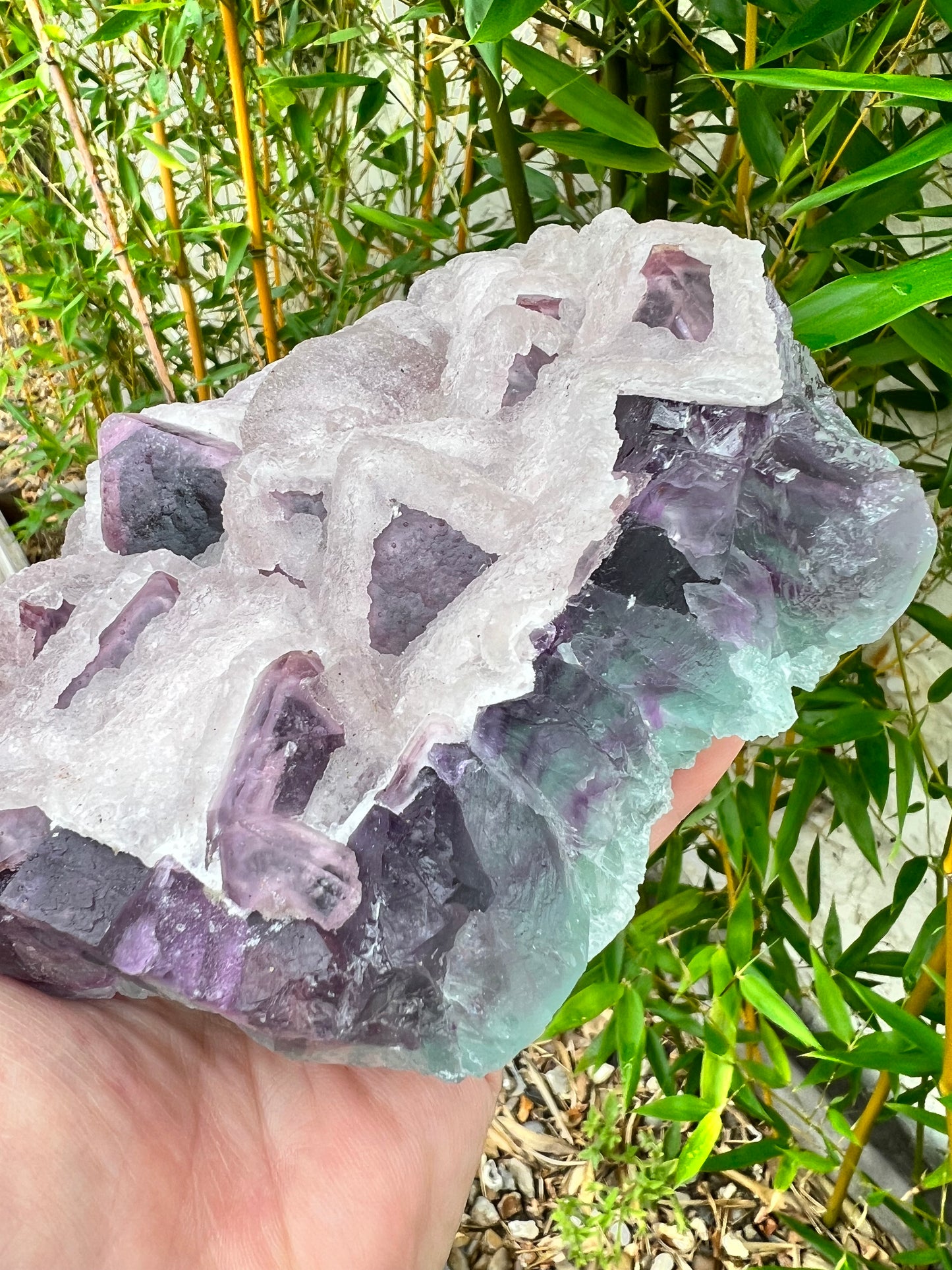 Rare Transparent Purple Cube fluorite Specimen