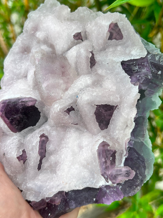 Rare Transparent Purple Cube fluorite Specimen