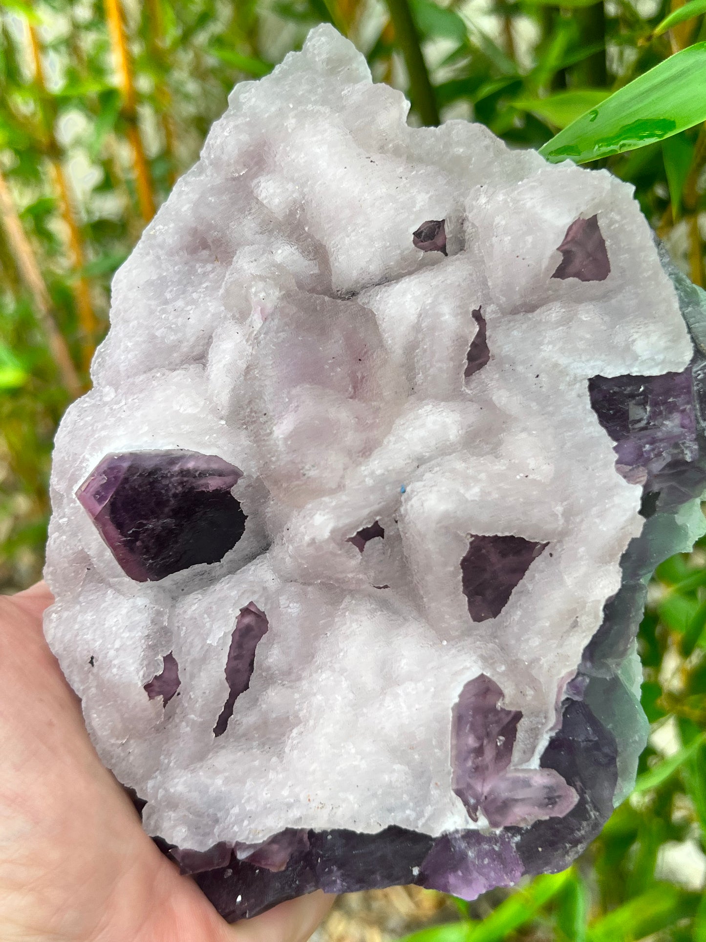 Rare Transparent Purple Cube fluorite Specimen