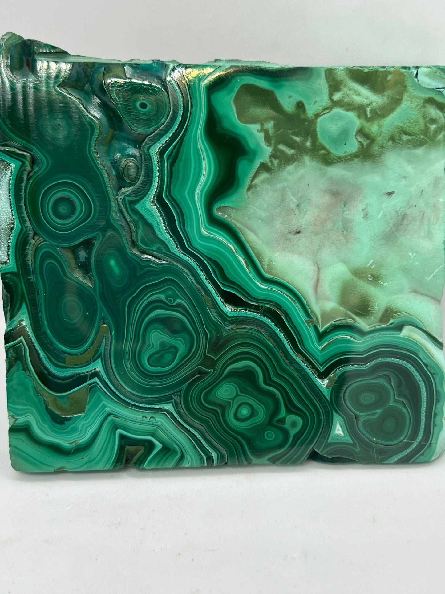 Beautiful druzy malachite slab