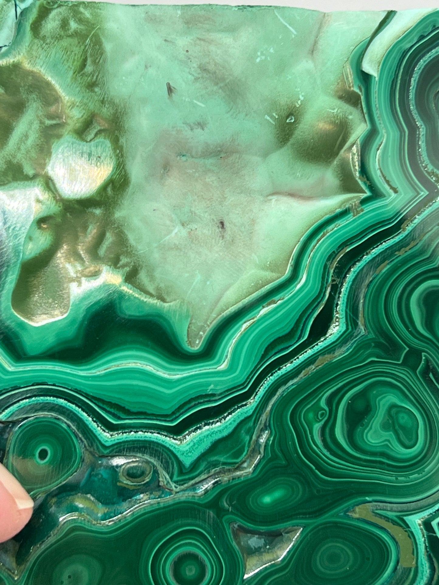 Beautiful druzy malachite slab