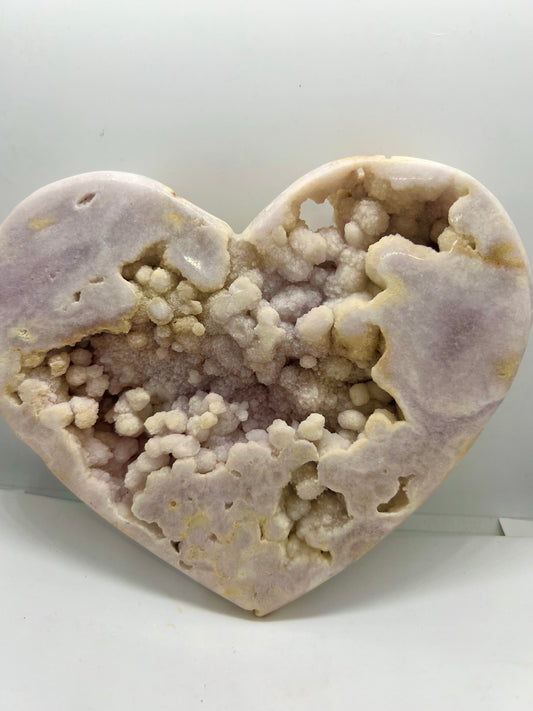 Large pink amethyst heart