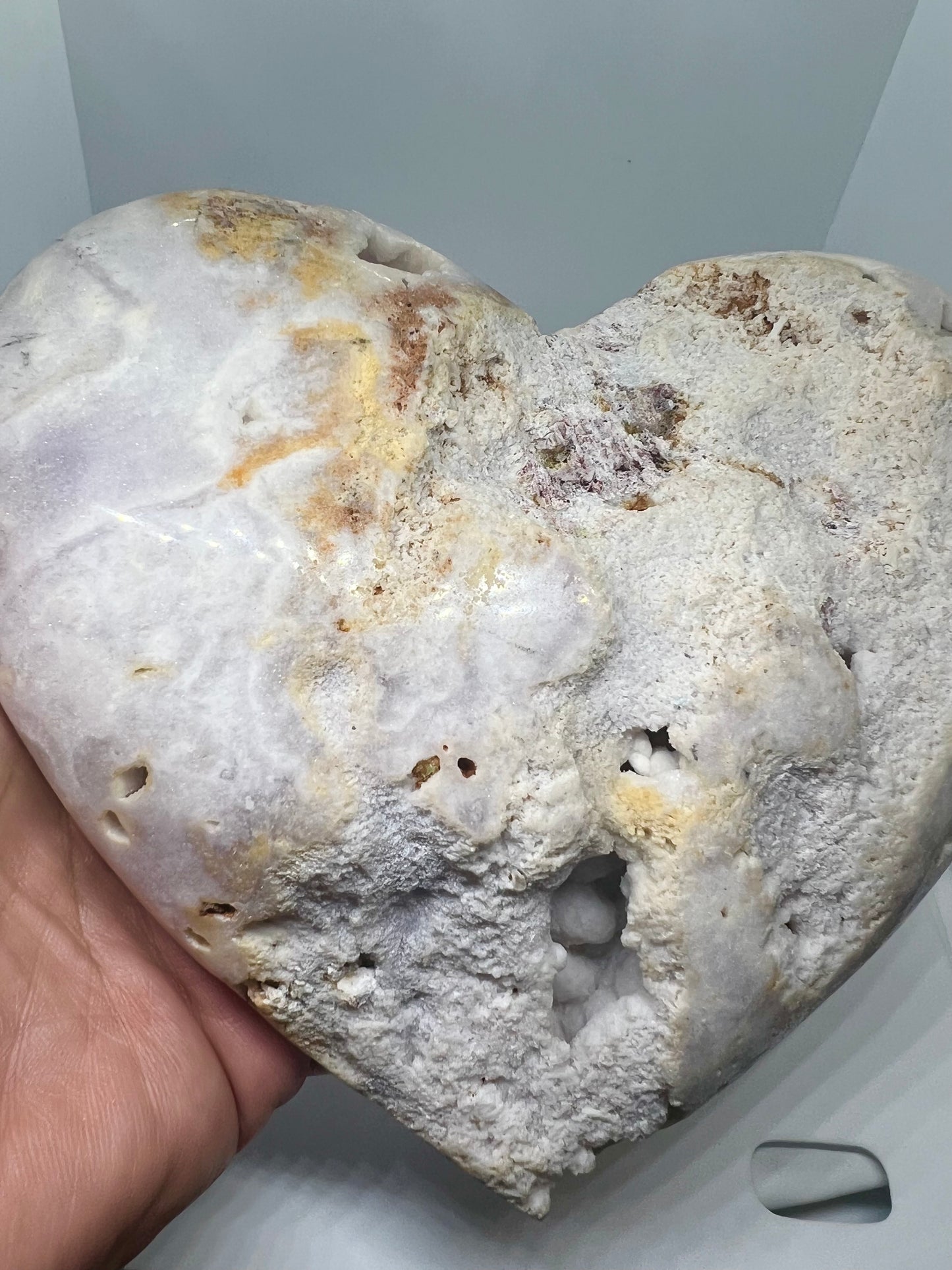 Large pink amethyst heart