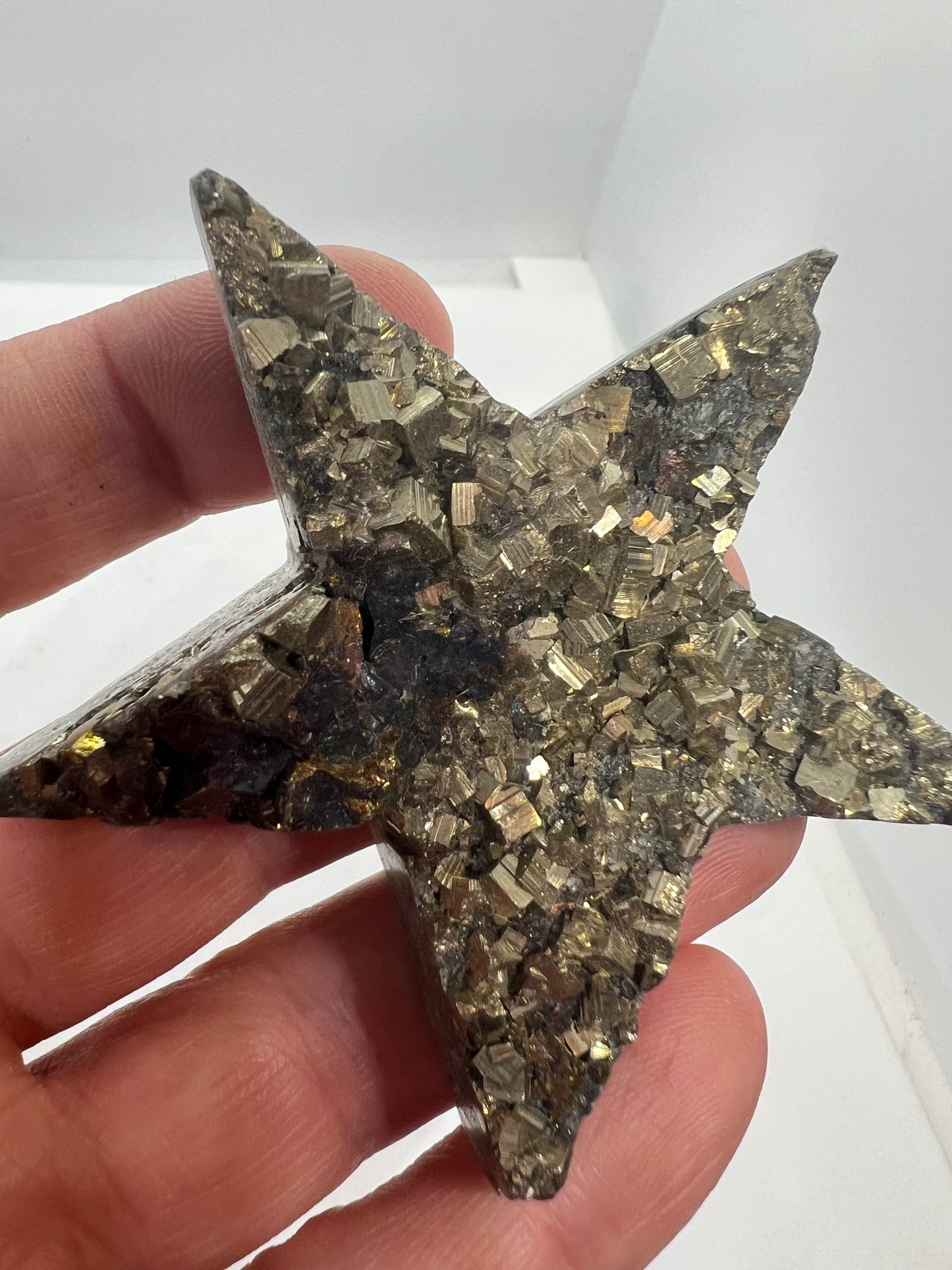 Rainbow pyrite star