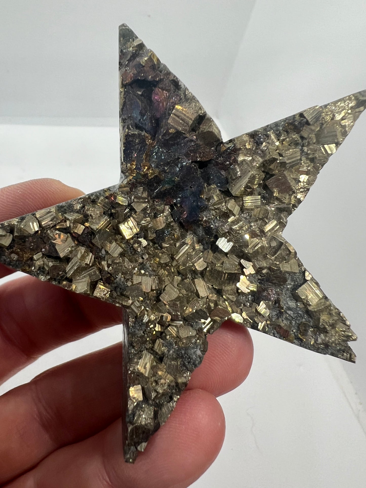 Rainbow pyrite star