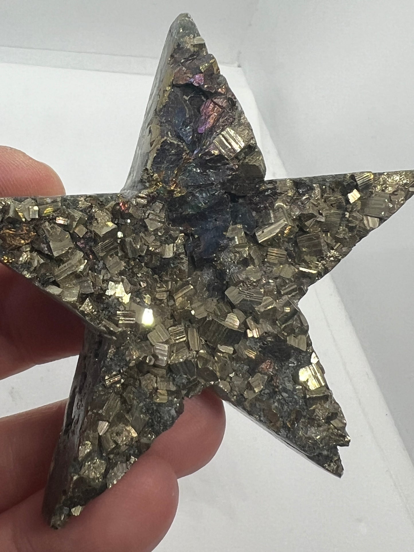 Rainbow pyrite star